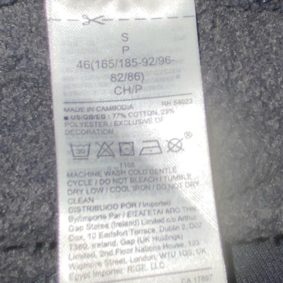 Y2K Gap Womens grey black hoodie embroidered GAP, size S - Picture 5 of 6